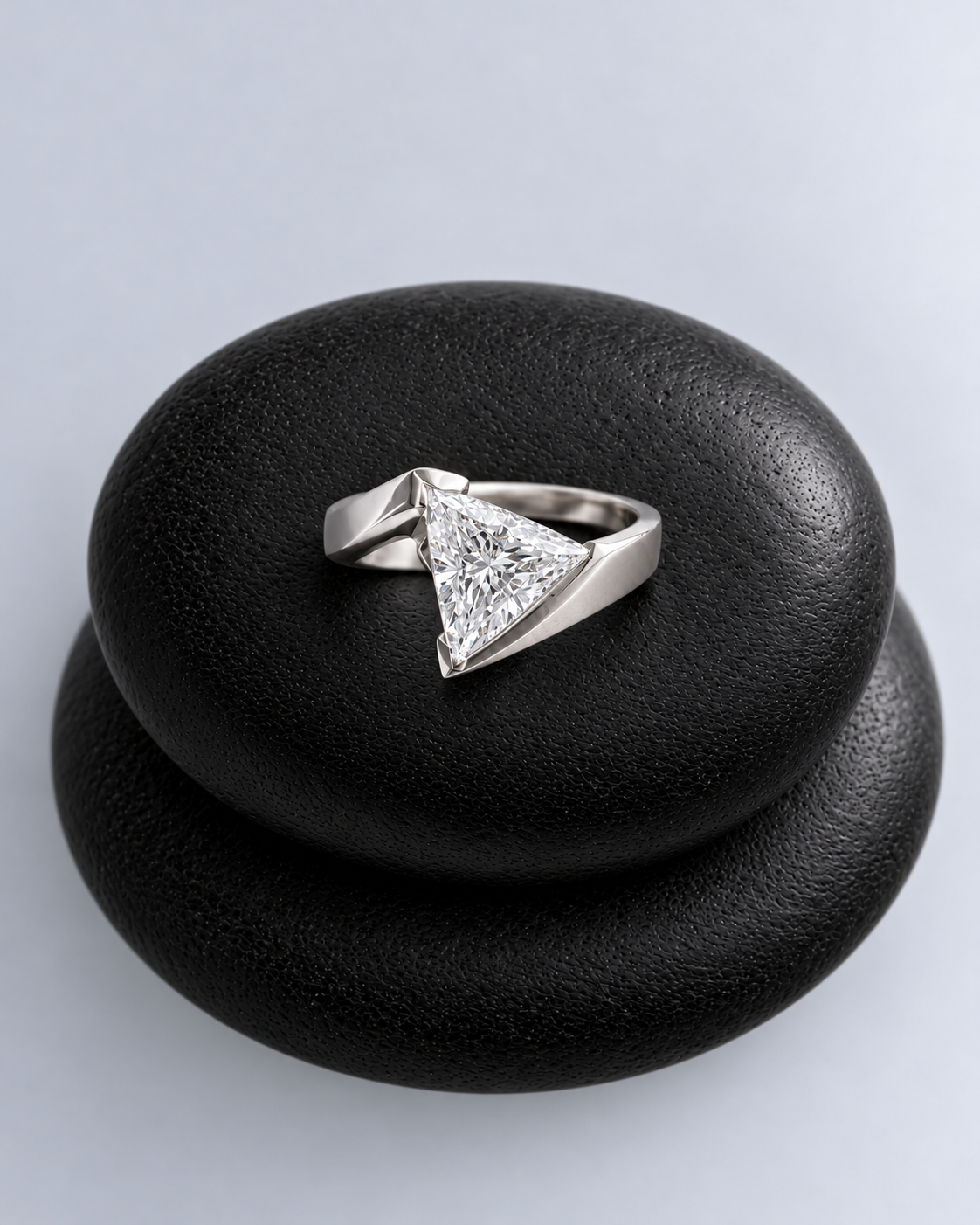 Trillion Solitaire Ring – The Edge Of Elegance
